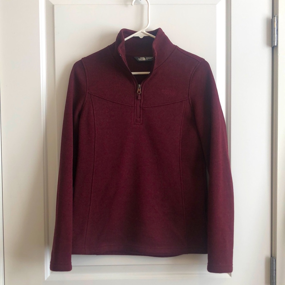 The Northface burgundy sweater knit 1/4 zip pullover